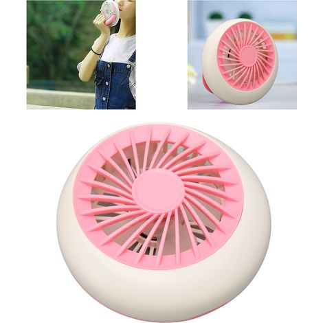 Ventilateur portable, mini, élégant, à 3 vitesses, haute puissance, silencieux, rechargeable par USB, rose. (1/5)