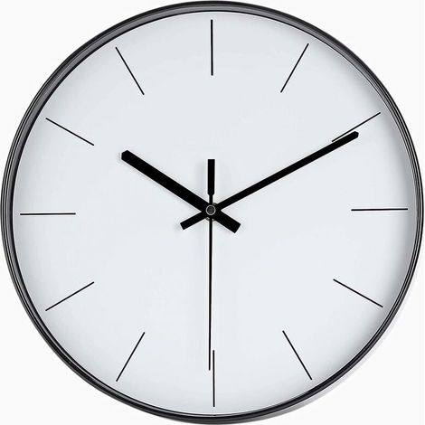 royaluxe - 30cm Minimalisme Horloge Murale, Horloge Murale Silencieuse Sans Tic-Tac, Style Modern Élégant, Pendule à Pile avec Mouvement à Quartz, Facile à Lire, Décor pour Chambre, Cuisine, École, Bu (1/5)