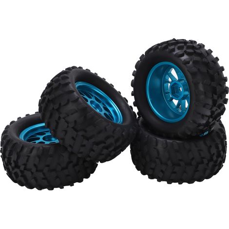 Ensemble de 4 pneus et jantes en caoutchouc de 82 mm pour voiture tout-terrain radiocommandée Wltoys 144001 à l'échelle 1/14. (1/5)