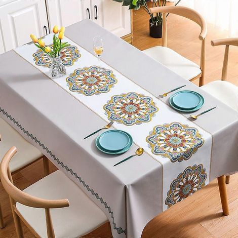 Nappe de cuisine lavable à motif géométrique rectangulaire imprimé (1/5)