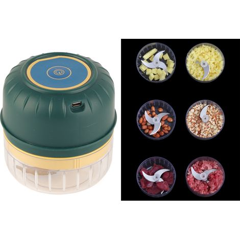 Presse-ail électrique, râpe-ail, pilon à ail électrique sans fil, hachoir à ail, robot culinaire pour bébé, râpe-ail jaune citron (1/5)