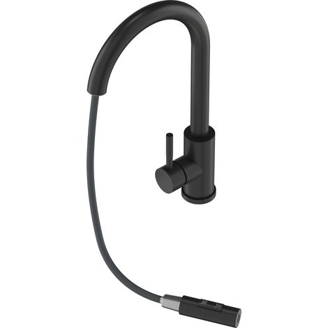Robinet de Cuisine Granitan Loseto Bec Extractible Noir 1 Pièce (1/5)