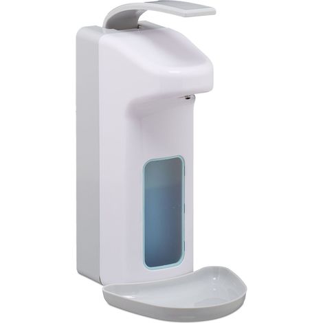 Distributore di sapone da parete 33 x 15,5 x 22 cm con comoda leva design pulito in plastica bianca 130008186
