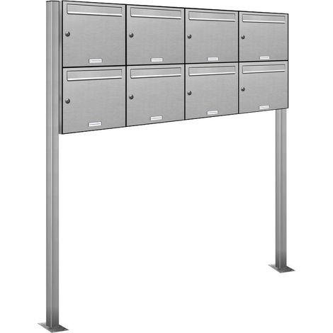 8er Edelstahl Standbriefkasten Anlage Freistehend (1/5)