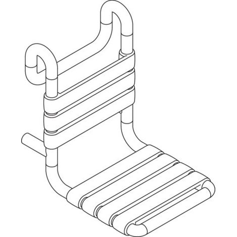 HEWI 801.51US100 92 Siège suspendu (USA), L:13 9/16" (1/2)