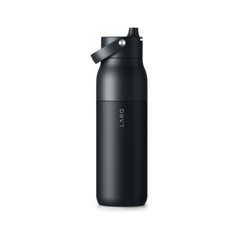 Botella térmica Larq Swig Top - botella térmica con pajita de 1 litro (negro obsidiana) (1/4)
