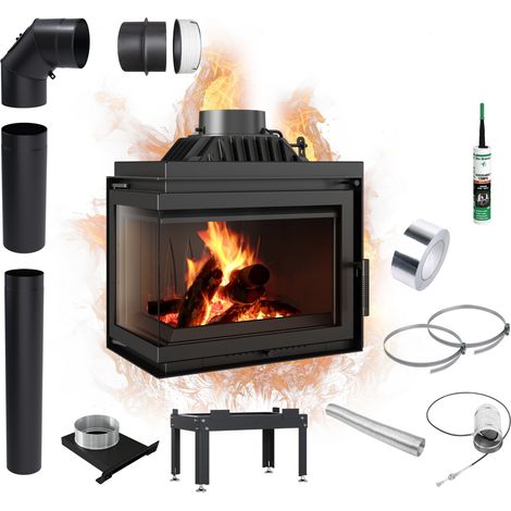 Gusseisen Kamineinsatz KRATKI SIMPLE L BS 8 kW Ø150 Montagesatz (1/5)