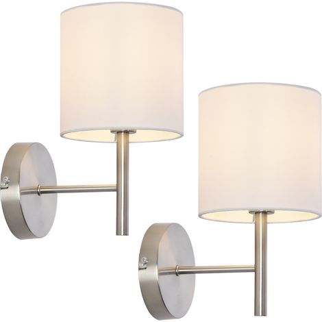 Wandleuchte 2er Set Winsford Silberfarben / Weiß [lux.pro]
