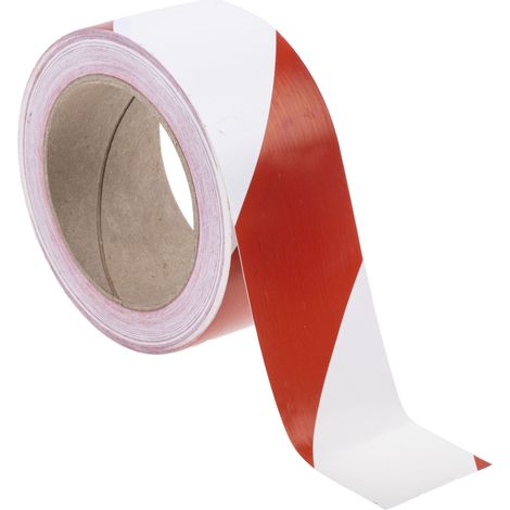 Bande de marquage au sol Rouge/Blanc RS PRO, 50mm x 33m ( Prix pour 1 ) (1/2)