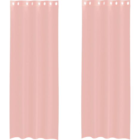 Maison Exclusive - Voile Vorhänge mit Ösen 2 Stk. Rosa 140x300 cm