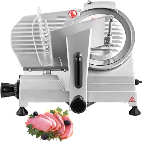 Trancheuse à viande électrique 200W, lame en acier carbone 20,3 cm, épaisseur réglable 0-1,2 cm, 350-400 tr/min, pour usage domestique et professionnel. (1/5)