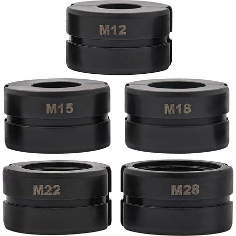 Jeu de mâchoires à sertir M - Insert de mâchoires à sertir (M12, M15, M18, M22, M28), en acier Cr40, trempé et noirci, pour tuyaux en cuivre dans la construction, l'énergie et la construction navale (1/5)