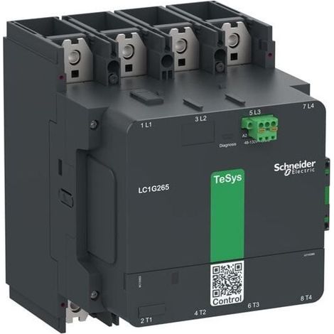 Contacteur TeSys LC1G 330A 440V 4P AC3 Standard 100-250V AC-DC bobine - LC1G3304KUEN