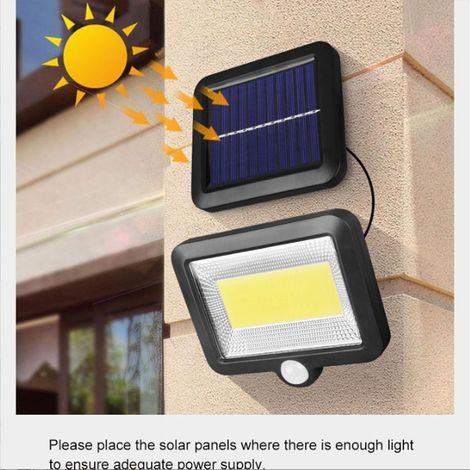 Appliques murales solaires à 100 LED, étanches IP65, avec 3 modes d'éclairage et un câble d'extension de 5 mètres. (1/5)