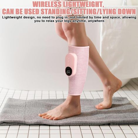 Massaggiatore wireless per gambe e polpacci - Dispositivo per massaggio per la circolazione sanguigna e il sollievo dal dolore - Massaggiatore con 3 intensità e 3 modalità - Rosa (1/4)
