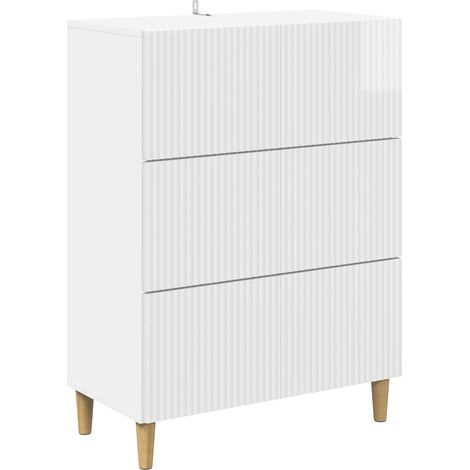 Schubladenschrank Hochglanz Weiß 66 x 34,5 x 90 cm vidaXL
