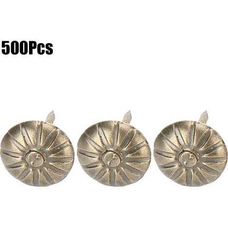 500 clous décoratifs à bulles de 11 x 16 mm, motif chrysanthème, style rétro bronze, pour canapé. (1/5)
