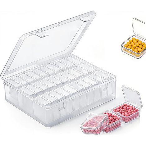 Lot de 30 Petite Boîte Rangement Plastique Transparent 5 x 5 x 2 cm (1/5)