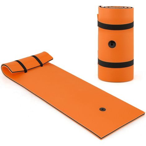 Materassino galleggiante ad acqua, in schiuma XPE a 3 strati, 83 x 26 pollici, arancione (1/5)