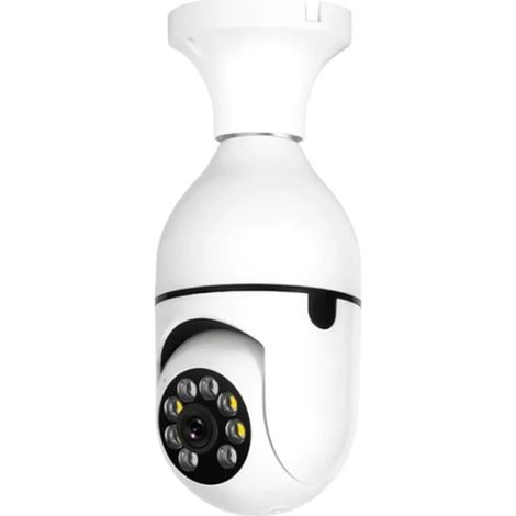 Caméra de Surveillance Mini IP Wi-FI 2MP avec Ampoule E27, Vision Nocturne Couleur 1080p, Suivi Humain Automatique, Zoom et sécurité intérieure.(1080P No Card) (1/5)