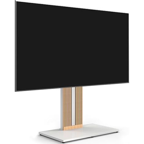 Support TV sur Pied pour Ecran de 55 à 88 Pouces Hauteur Réglable Meuble TV en Bois Massif Pivotant Charge Max 60kg Angle Adjustable ±30° Série Zen (1/5)