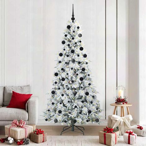 Künstlicher klappbarer Weihnachtsbaum Weiß 210 cm PE und PVC