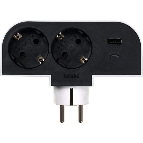 SIMON simon adaptador giratorio plug1t+usb a+c 30 w cl610311