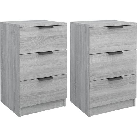 Nachttische 2 Stk. Grau Sonoma 40x36x65 cm vidaXL