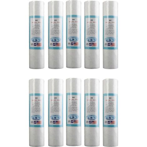 10 cartouches de rechange pour filtres à sédiments (5 microns) de 2,5 pouces x 10 pouces (1/5)