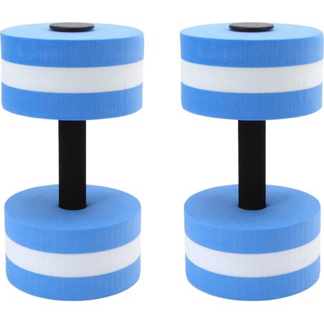 Lot de 2 haltères flottantes en mousse EVA pour le yoga et le fitness (hommes, femmes et enfants) - Bleu (1/5)