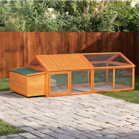SunJet Poulailler, abri pour poules, en bois 240 x 112,5 x 76 cm - Réf. HCEA7OHGHK2F (1/5)