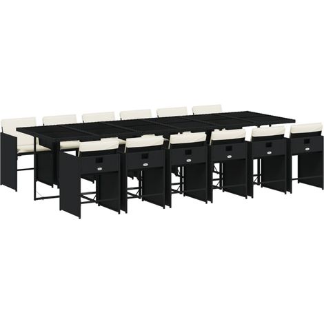 Maison Exclusive - Set comedor de jardín con cojines 13 pzas ratá (1/5)