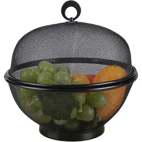 Corbeille à fruits anti-mouches, grande capacité, en maille avec couvercle. (1/5)