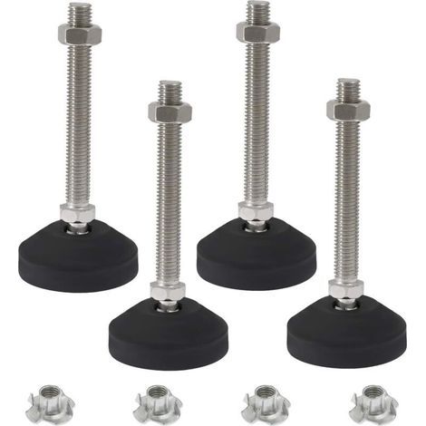 Set mit 4 verstellbaren und drehbaren Nivellierfüßen für Möbel, Tische, Stühle und Schränke (1/5)