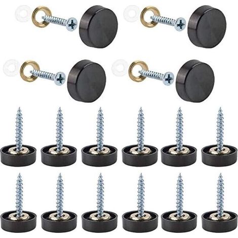 12 Stück dekorative Spiegelbolzen aus Edelstahl, polierte Spiegelnägel, 19 mm Spiegelschrauben aus Edelstahl, dekorative Spiegelschrauben