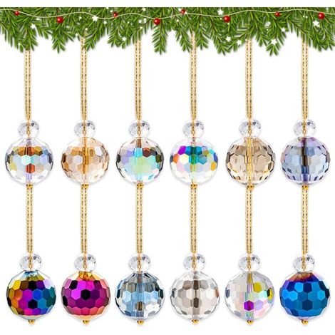 Bardusch-12 boules cristal pailletées ouvertes, suspension intérieur/extérieur, DIY mariage Noël (1/4)