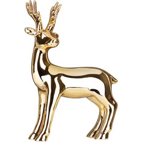 en C ramique Imitation Cerf lectroplaqu Dor D coration l (1/5)