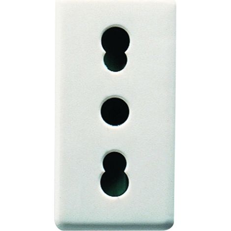 GEWISS GW20203 prise italienne bivalente 2P+T 16A 1 module, coloris blanc