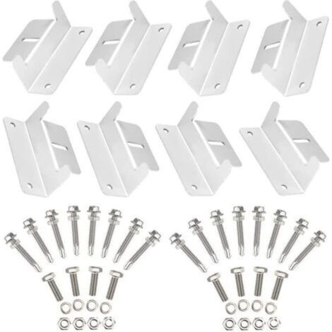 Set of 2 Z-shaped mounting systems for solar panels, for caravans, boats, cars, trucks, homes, off-grid roof mounting (8 brackets in total)