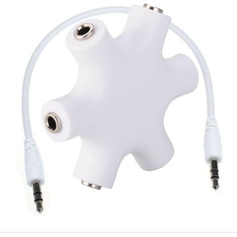 Répartiteur Audio 5 Casques, 3,5 mm Mâle à Femelle Multi Écouteurs Stéréo Séparateur Adaptateur, Compatible avec iPhone Samsung Nokia PC Laptop Orateur Smartphones (1/4)