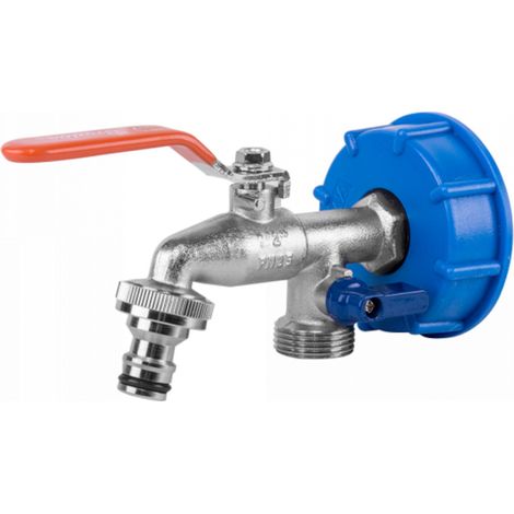 IBC S60x6 Wasserhahn mit 2 Ausgängen 3/4" GZ (1/3)