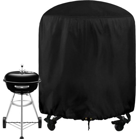 Housse de barbecue ronde, Ø70 x 70 cm, imperméable, tissu Oxford 420D, avec cordon de serrage, housse de barbecue d'extérieur résistante aux UV, coupe-vent et indéchirable (1/4)