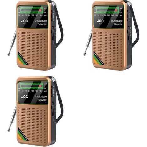 Geeignet für tragbare Taschenradios mit 3-facher Geschwindigkeit, AM/FM/SW-Vollbandradios, mit wiederaufladbarem Akku und Kopfhöreranschluss, Miniradios, die für Senioren geeignet sind.
