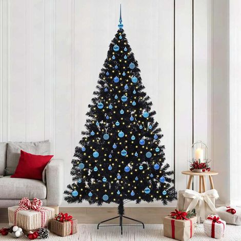 vidaXL Árbol de Navidad Artificial Preiluminado Negro 240 cm PVC (1/5)