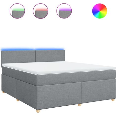 Maison Exclusive - Boxspringbett mit Matratze Hellgrau 180x200 cm (1/5)
