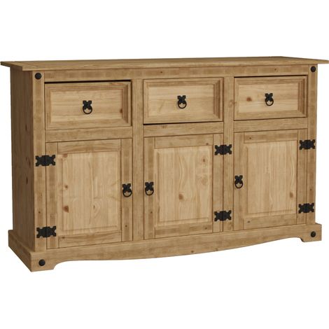 Corona Solid Pine Sideboard 3 Door 3 Drawer Cabinet Cupboard Storage (1/5)