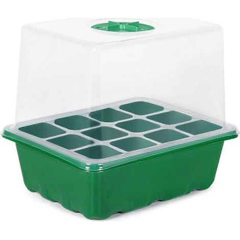Plateau de germination pour semis 6/12 alvéoles avec valve d'humidité réglable, compatible avec les plantes (1/5)