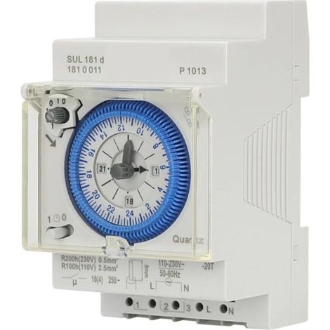Minuteur mécanique, Intervalles de 15 minutes (cycle de 24 heures), 16 A/110-230 V CA, Longue durée de vie, Performances stables, Facile à utiliser, Interrupteur de prise électrique (1/5)