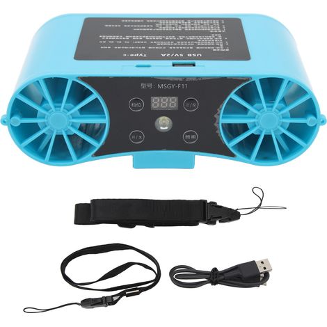 Mini ventilateur de taille suspendu, ventilateur de cou portable, climatiseur portable d'extérieur avec cordon, bleu, 20 000 mAh-AquaForge