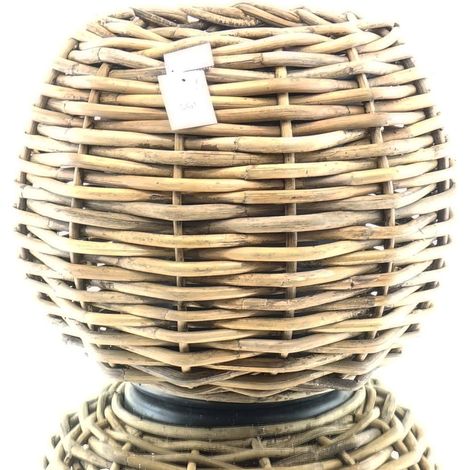 VAN DER LEEDEN DRYPOT® Rattan Tina Pflanzkübel Braun Ø 58 cm - Sylter Körbe (1/4)